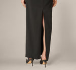 Strapless Beaded Flower Gown In Black 4