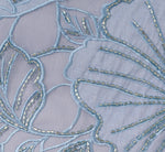 Strapless Floral Embroidered High Low Midi Dress In Blue Cloud 7