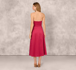 Strapless Bow Front Mikado Midi Dress In Faded Azalea 5