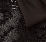 Strapless Satin Beaded Midi Gown In Black 6