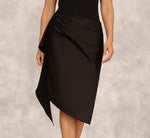 Draped Satin Halter Combo Dress In Black 4