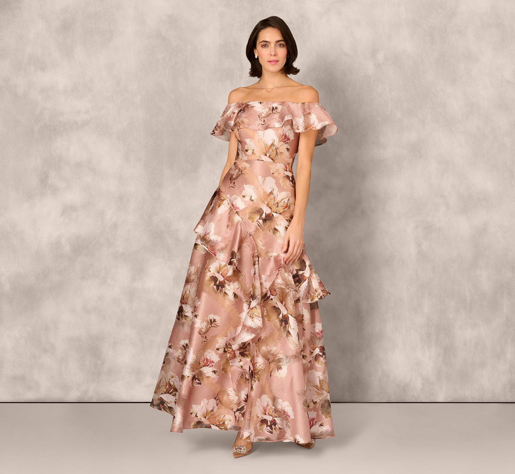flounce dress off shoulder FLOUNCE WRAP OFF SHOULDER DRESS Rose / Small