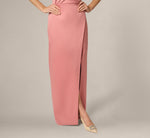 Strapless Duchess Satin Pleated Gown In Rose 3