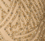 Sunburst Art Deco Beaded Halter Gown In Gold 6