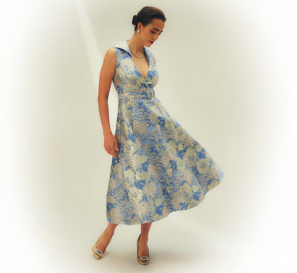 light blue off the shoulder long dress Blue Satin Tea-Length Prom Gown with Off-the-shoulder – loveangeldress