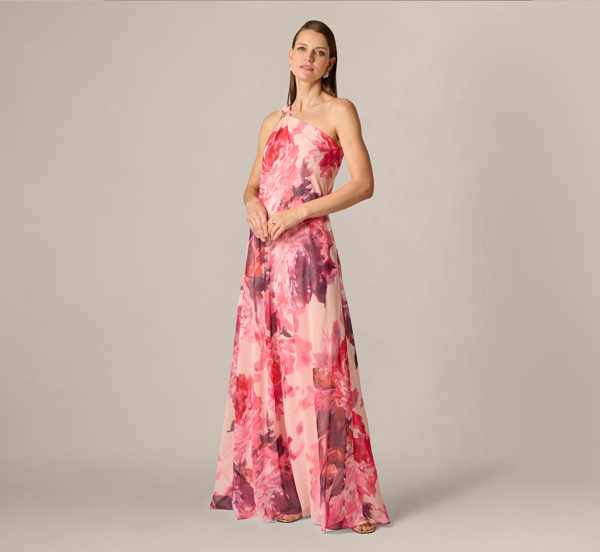 blue dress for baby girl Inez Chiffon Floral Print Dress