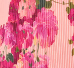 Floral Flounce Shoulder Pleated Gown In Pink Multi 6