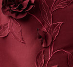 3D Floral Vine Stretch Mikado Mermaid Gown In Mahogany 6