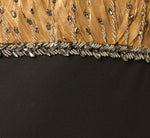 Strapless Feather Beaded Combo Gown In Black Gold 6