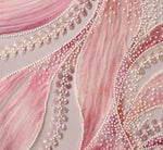 One Shoulder Soutache Petal Beaded Illusion Gown In Pink Multi 6