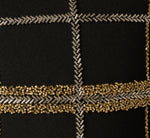 Plaid Beaded Fringe Cocktail Dress In Black Gold 6