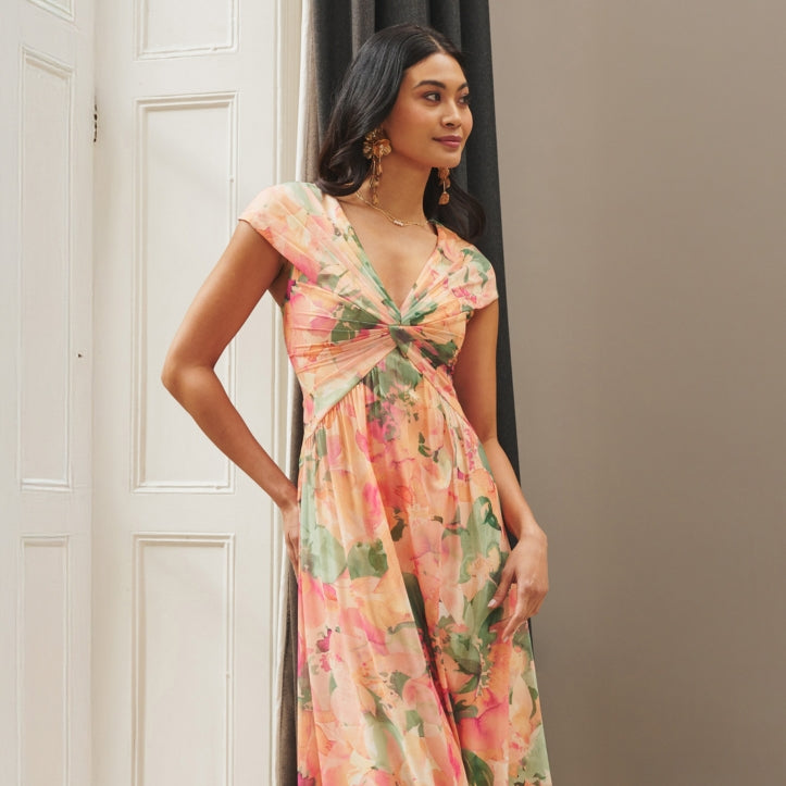 floral maxi dress for bridal shower White Floral Eyelet Maxi Dress for Bride