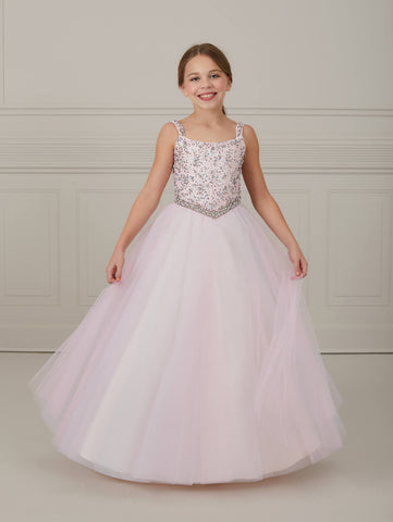 Hand-Beaded Layered Tulle A-Line Gown 1