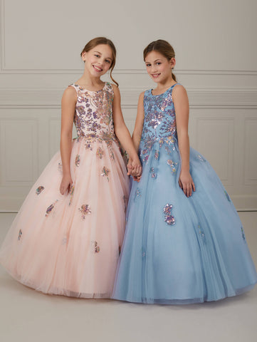 Sequin Lace and Tulle Scoop Neck A-Line Skirt 1