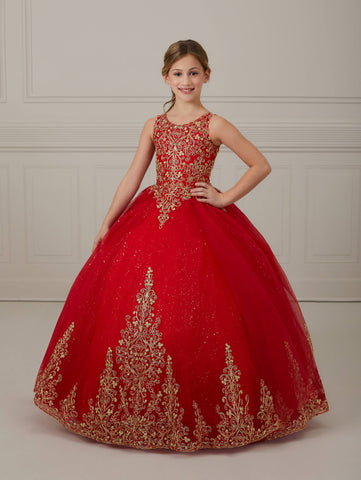 Shimmer Lace and Tulle Scoop Neck A-Line Gown 1