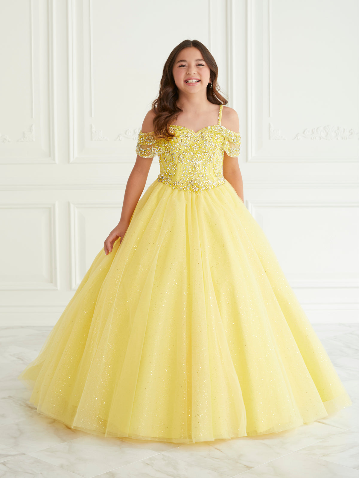 Beaded and Tulle A-Line Gown