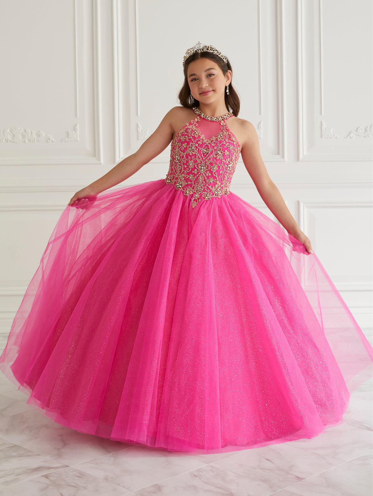 Tulle and Lace Halter Gown