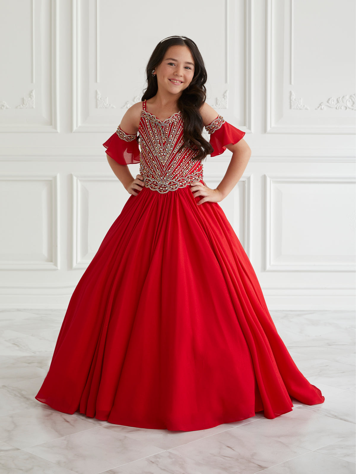 Shimmer Chiffon Halter Gown