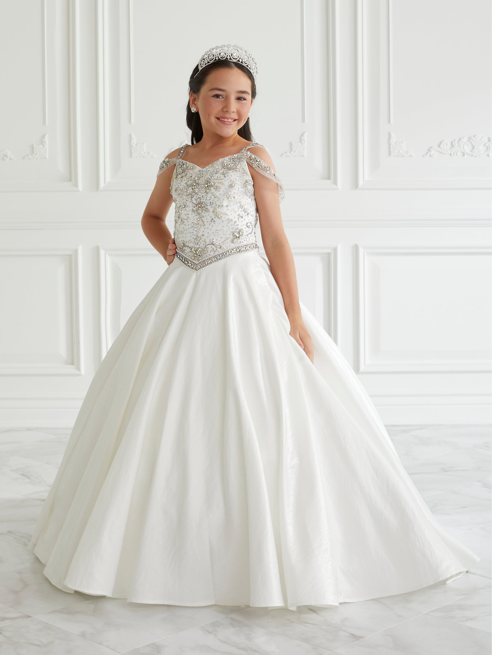 Shimmer Satin A-Line Gown 1