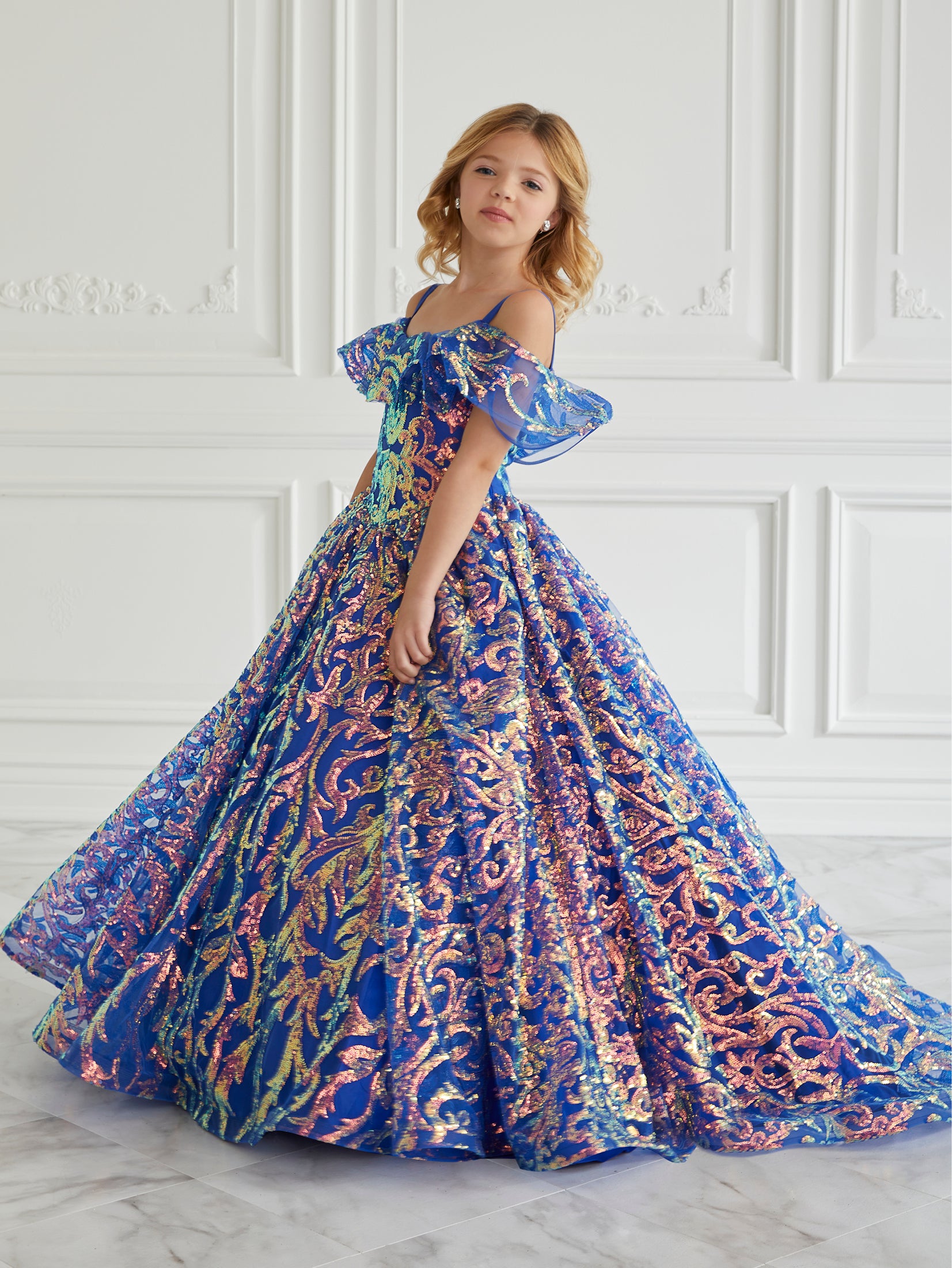Sequin Off-The-Shoulder Gown 1