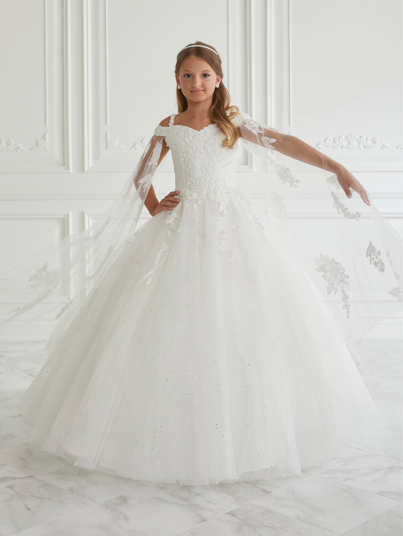 Lace and Tulle Off-The-Shoulder Gown 1