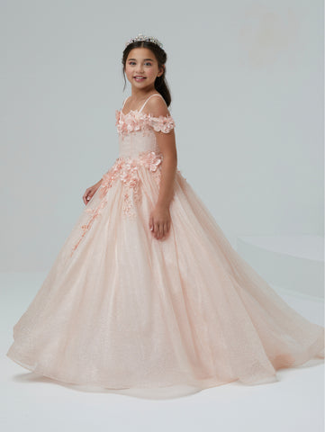 Glitter Tulle and Lace Off-The-Shoulder Gown 1