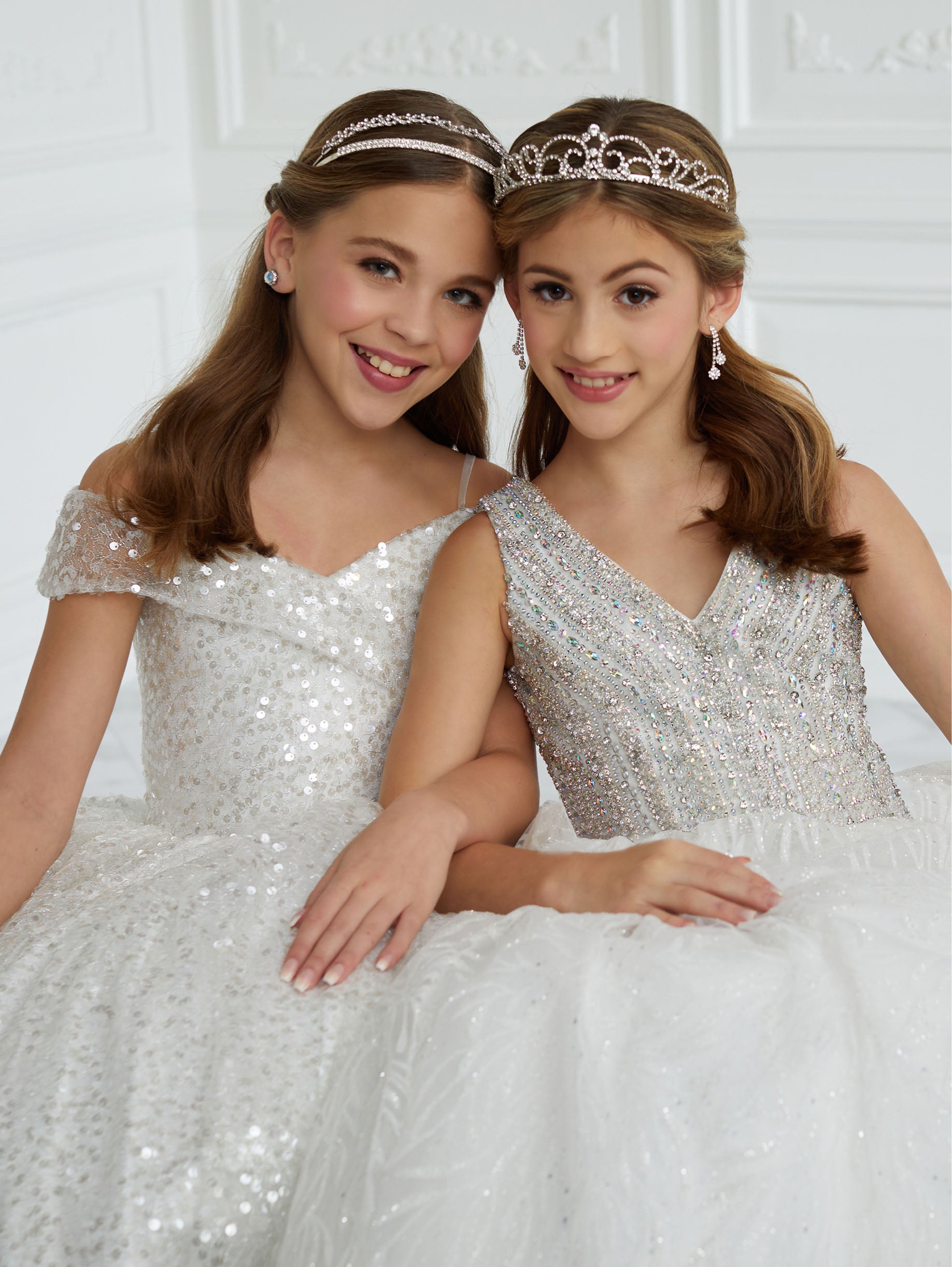 Hand-Sequined Off-The-Shoulder A-Line Gown 1