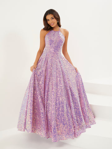 Shimmer Sequin Halter Gown 1