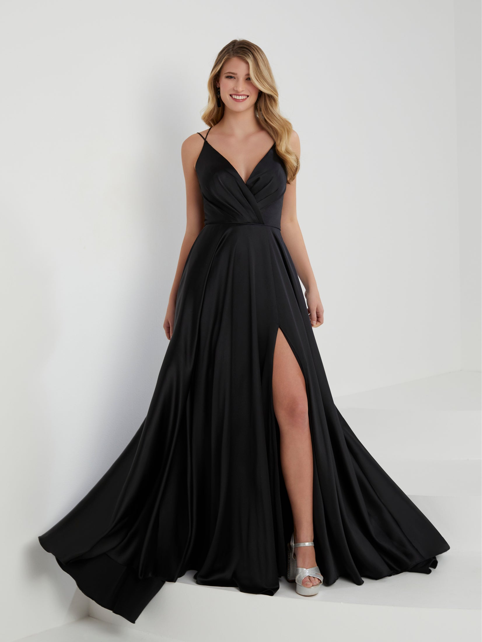 Crepe Satin A-Line Gown 1