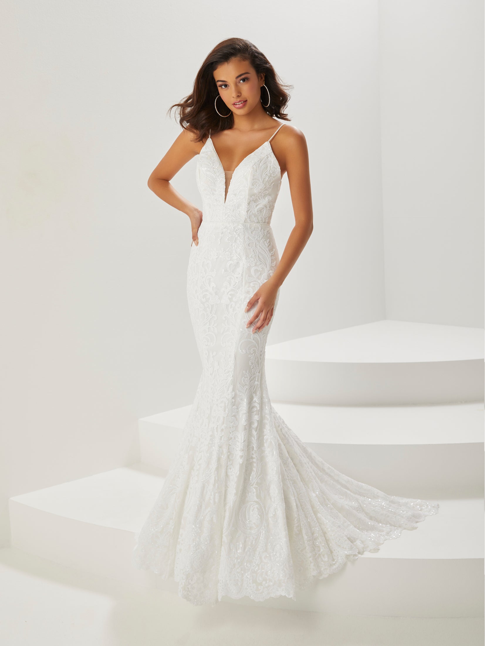 Floral Sequin Trumpet Gown 1