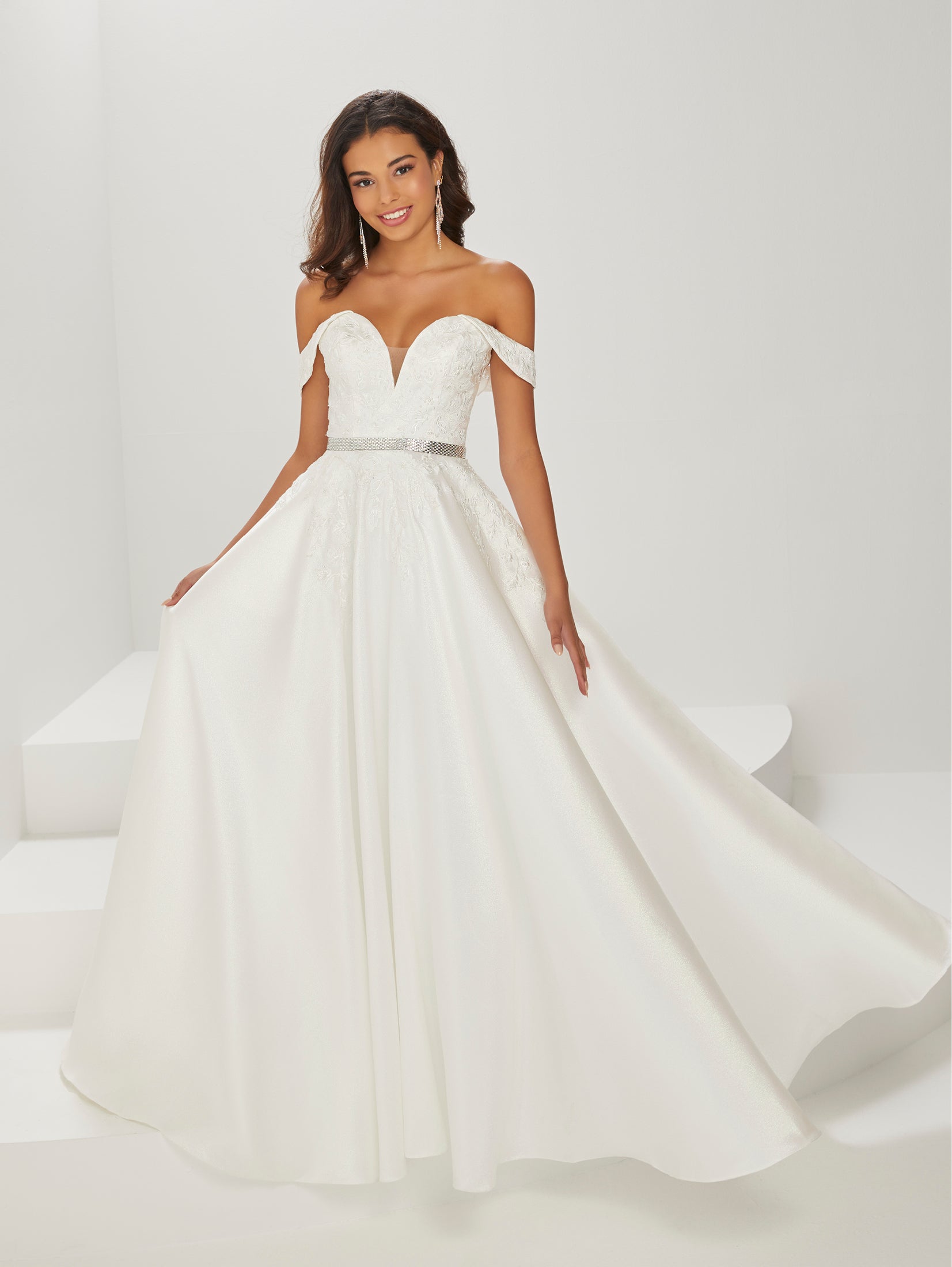 Shimmer Satin and Floral Gown 1