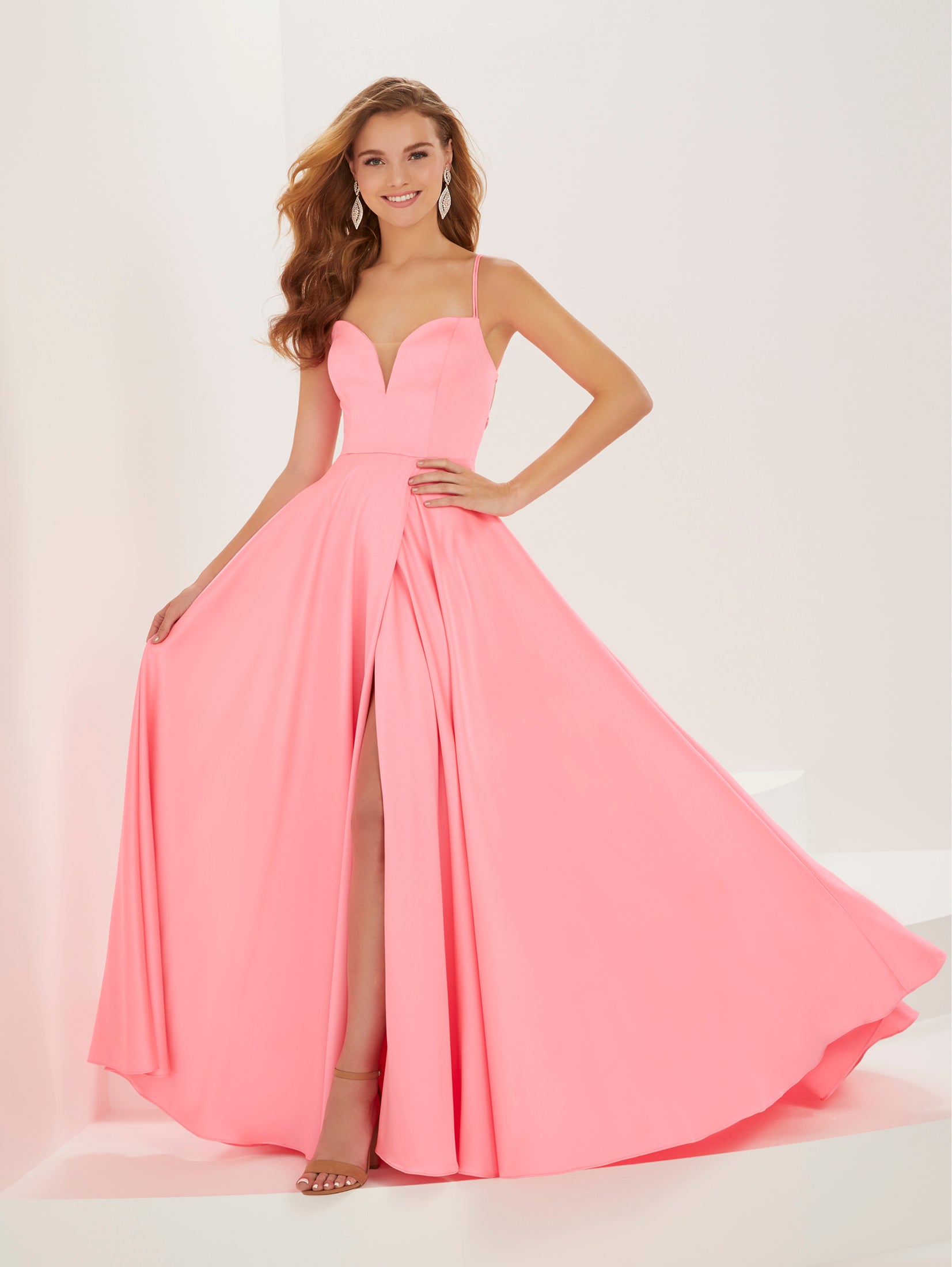 Crepe Satin A-Line Gown 1