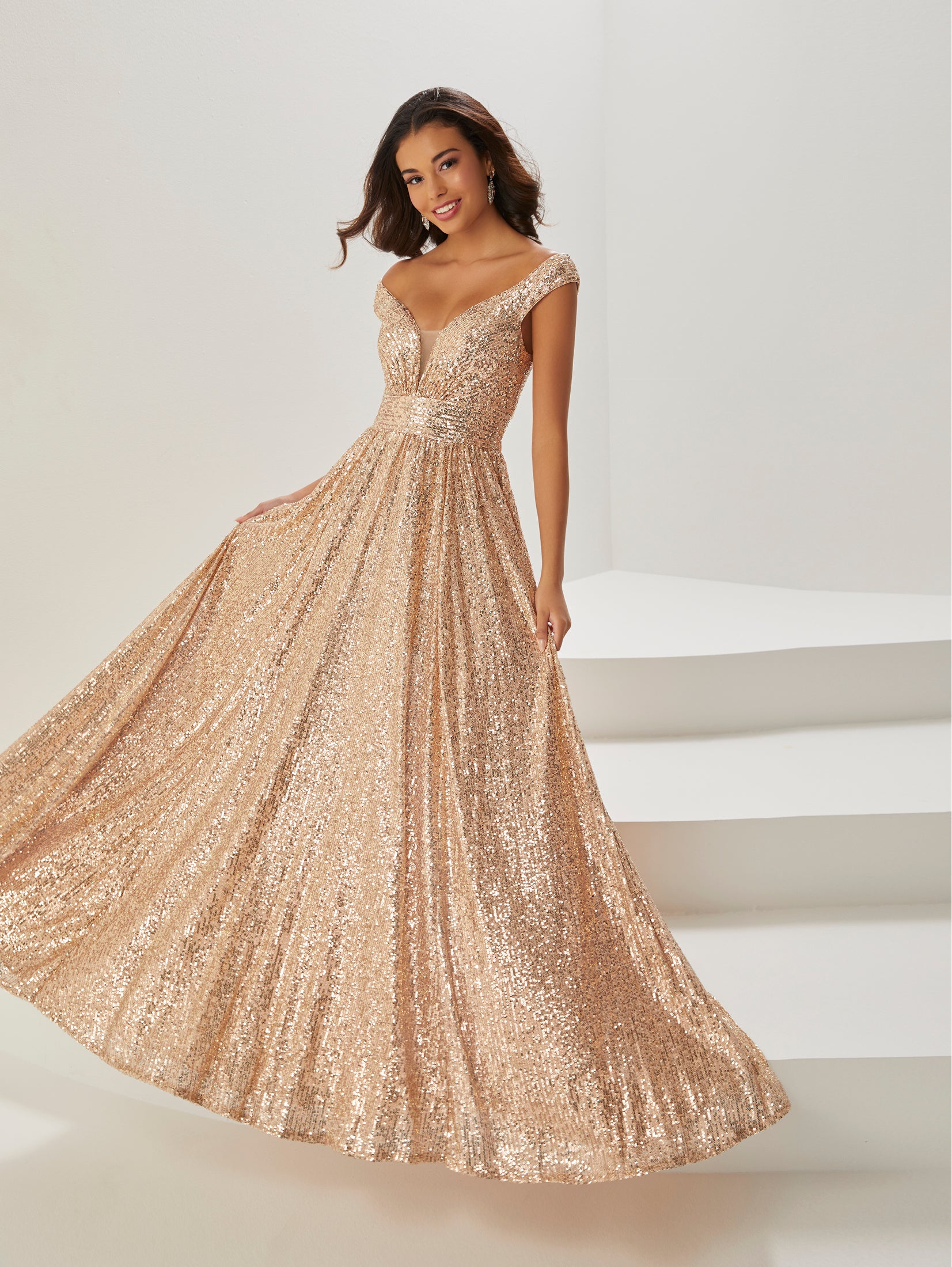Sequin Off-The-Shoulder Gown 1