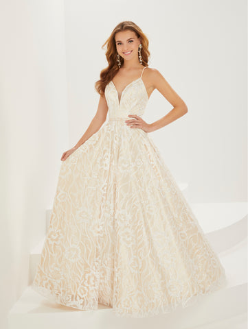 Floral Glitter and Tulle Gown 1