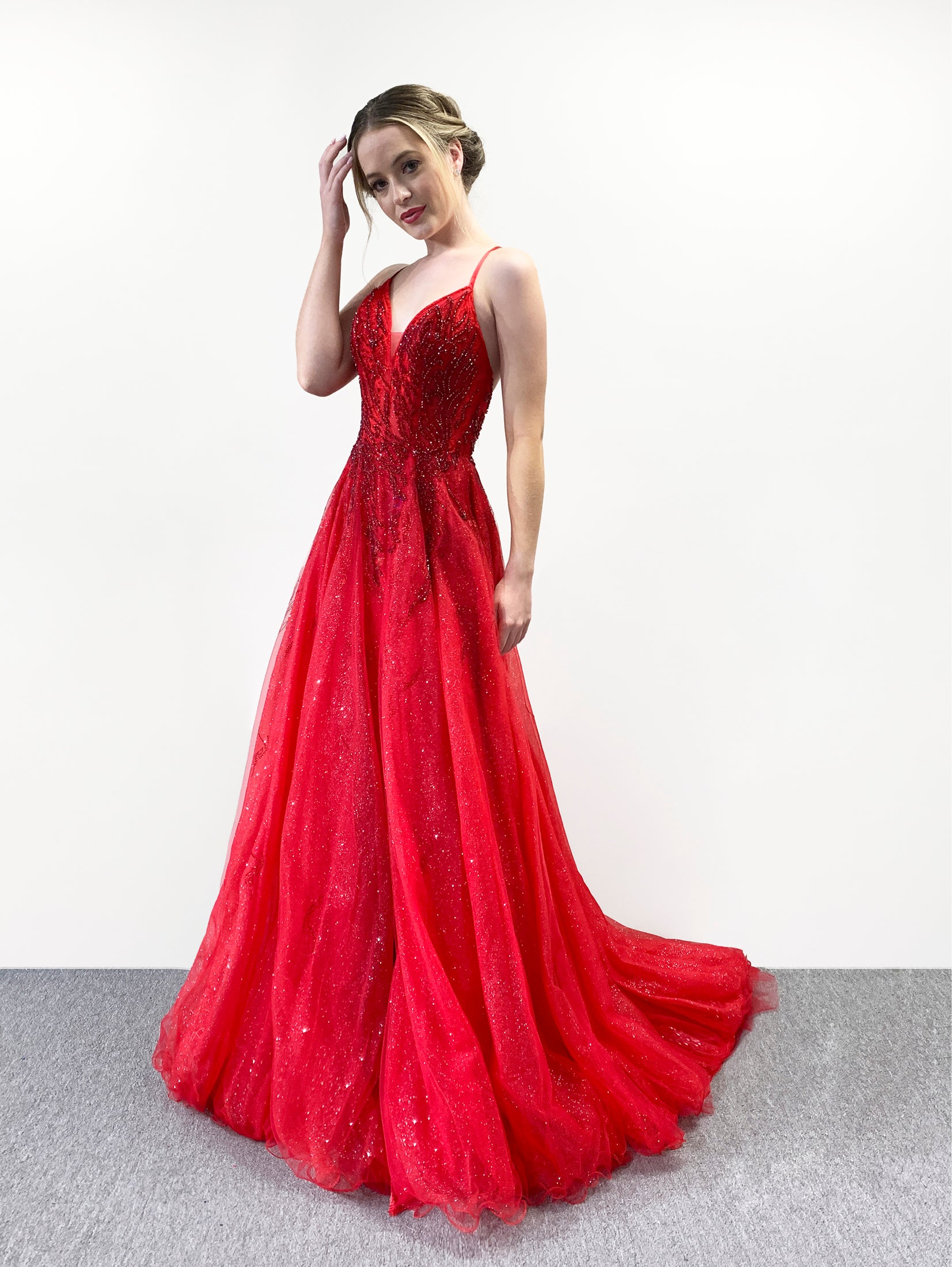 Beaded and Sparkle Tulle Gown 1