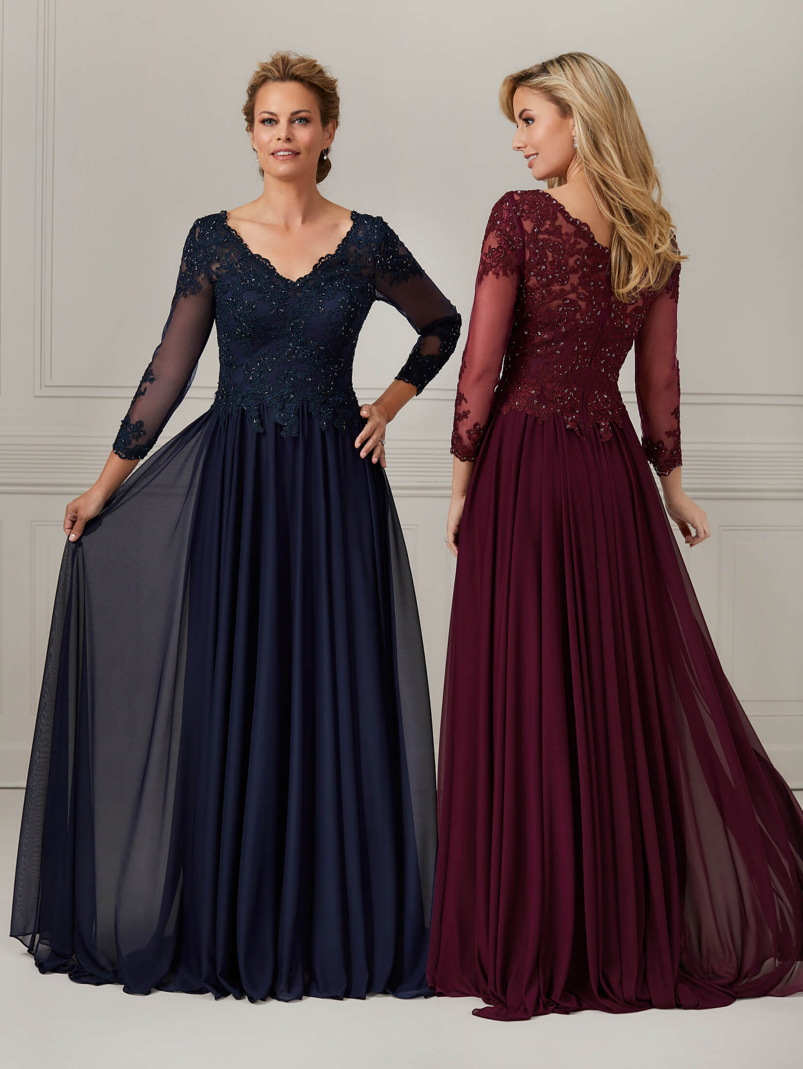 Lace and Tulle A-Line Gown with Sweeping Train 1