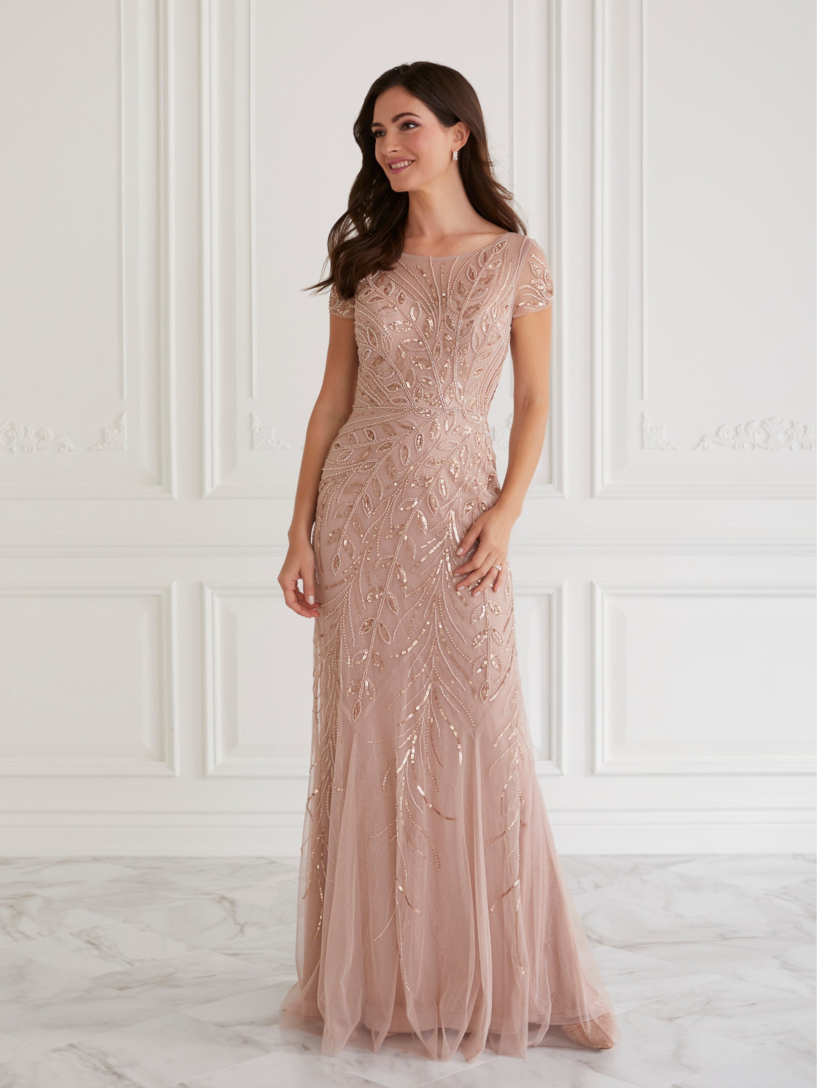 Sequined Godet Gown 1