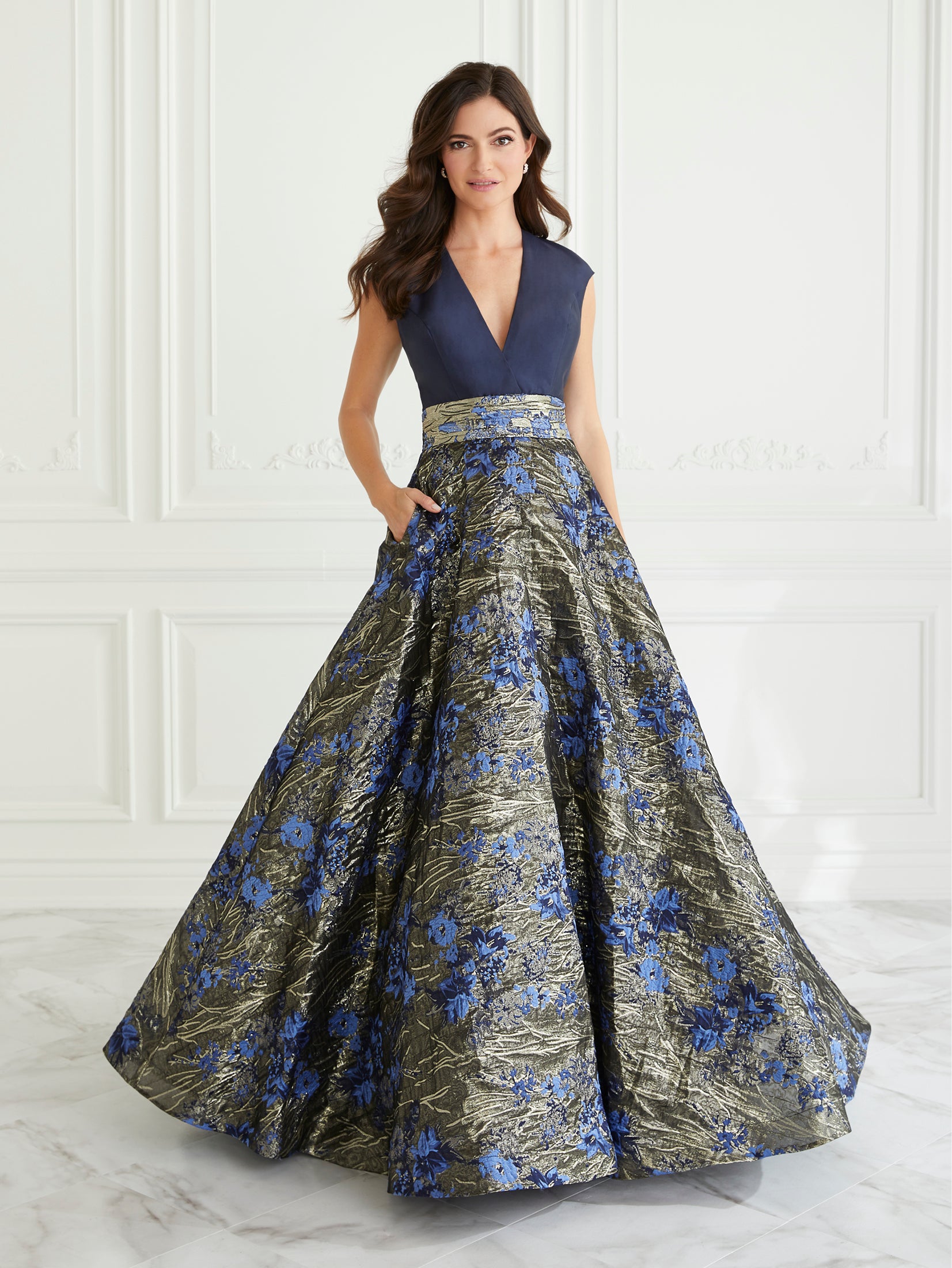 Taffeta Brocade Gown 1