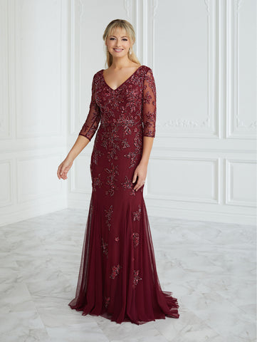 Hand-Beaded Jersey A-Line Gown 1