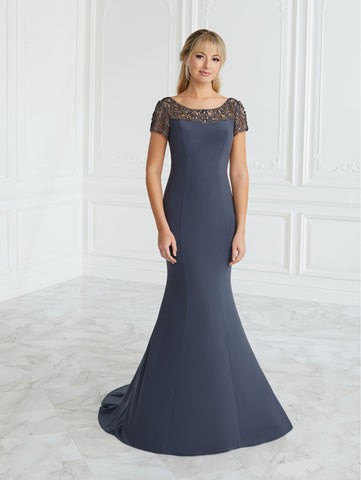 Jersey and Crystal-Trim Illusion Sheath Gown 1