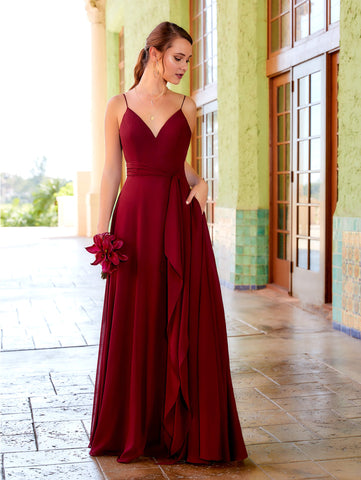 Chiffon A-Line Dress with Pockets 1