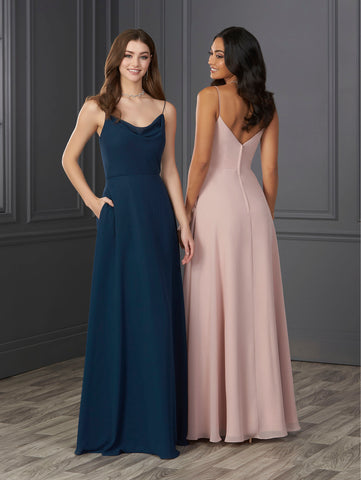 Chiffon Cowl Neckline A-Line Gown 1