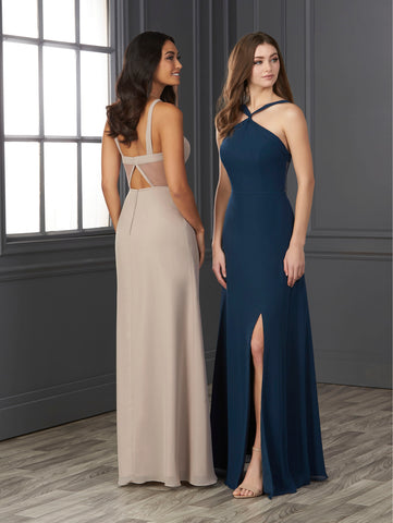 Chiffon and Tulle Halter A-Line Gown 1