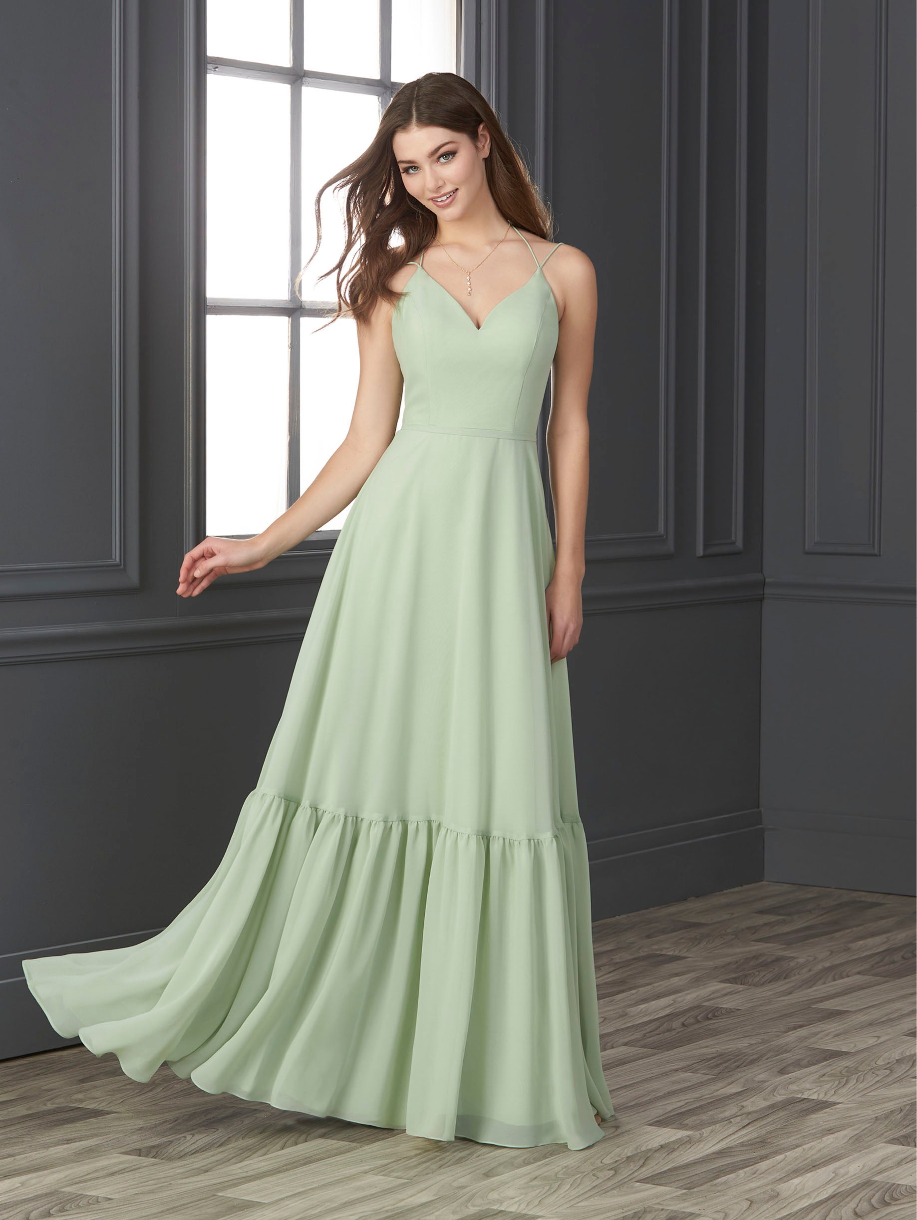 Chiffon Sweetheart Neckline A-Line Gown 1