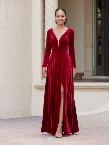 Velvet A-Line Gown 1