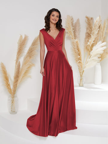 Pleated A-Line Gown with Sweep Train 1