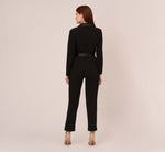Long Sleeve Crepe Jumpsuit With Tuxedo Collar In Black 5
