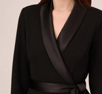 Long Sleeve Crepe Jumpsuit With Tuxedo Collar In Black 3