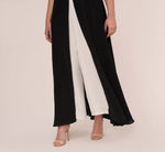 Plus Size Colorblock Jumpsuit With Skirt Overlay In Black Ivory 4