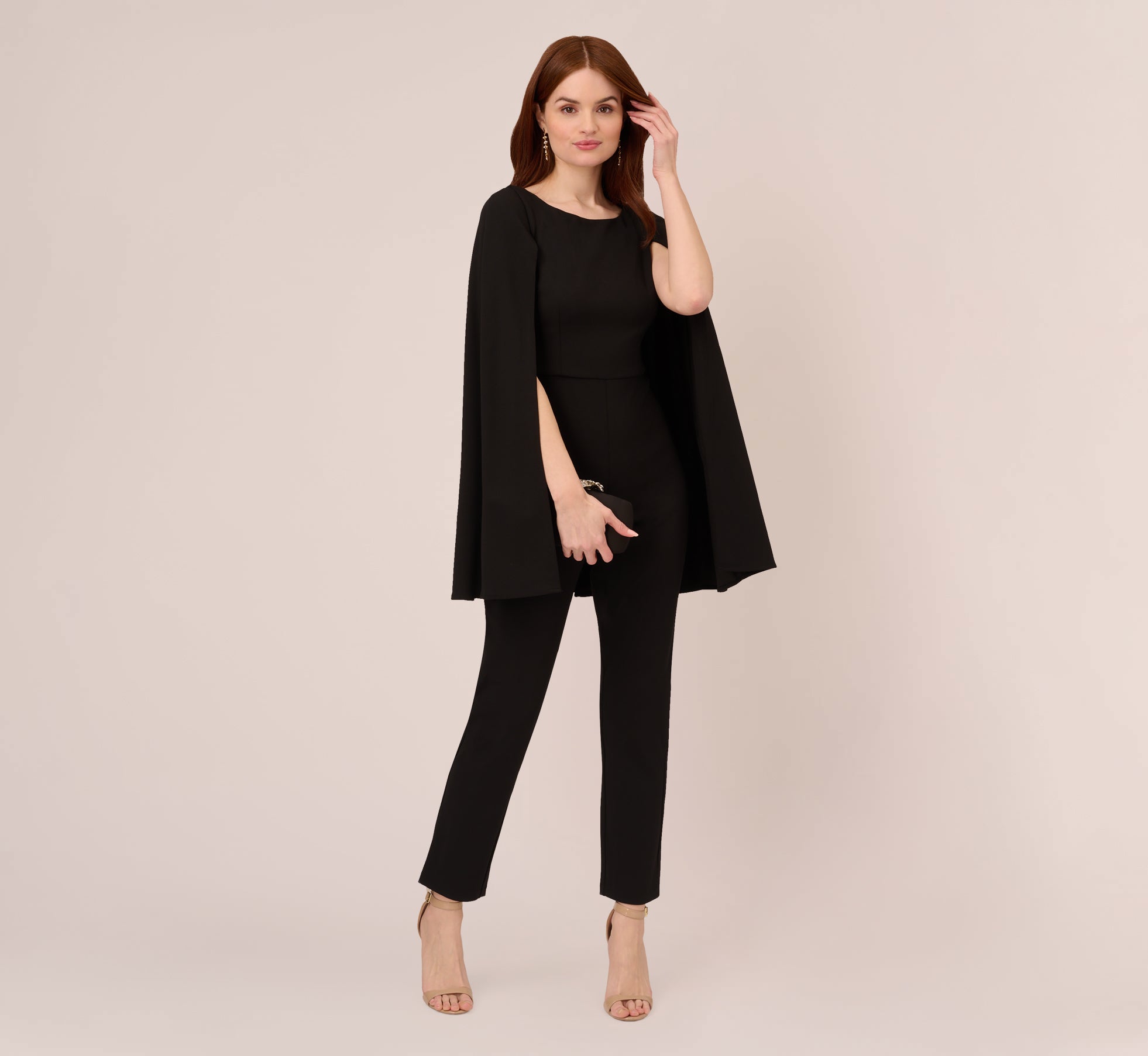 Louisa Red Plunge Neck Jumpsuit with Floor Length Cape Sleeves – Club L  London - USA